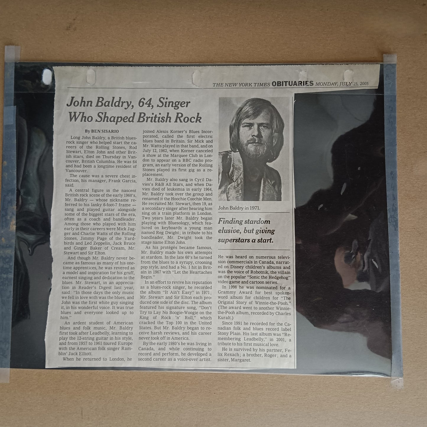 Long John Baldry Autograph on S.F. Blues Festival Programme