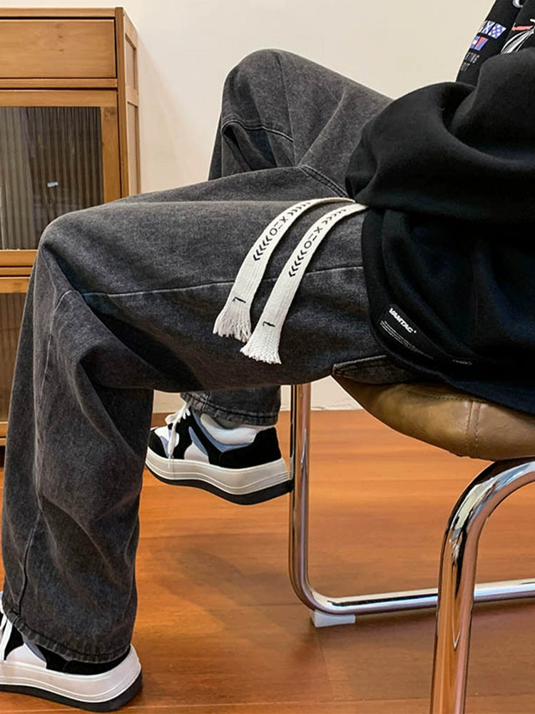 Japanese Style Washed Drape Jeans