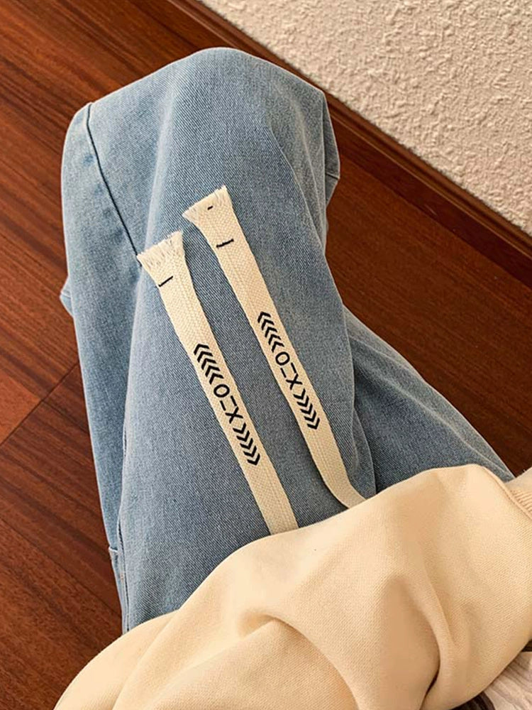 Japanese Style Washed Drape Jeans