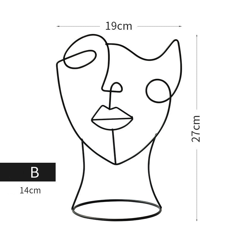 Nordic Abstract Figures Retro Iron Art Ornaments