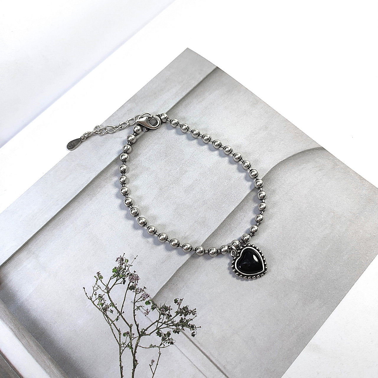Agate Love Necklace Simple Peach Heart Bracelet