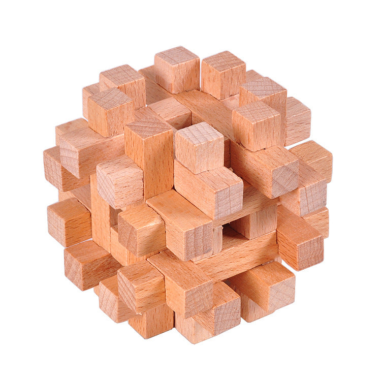 Wooden block ball assembly
