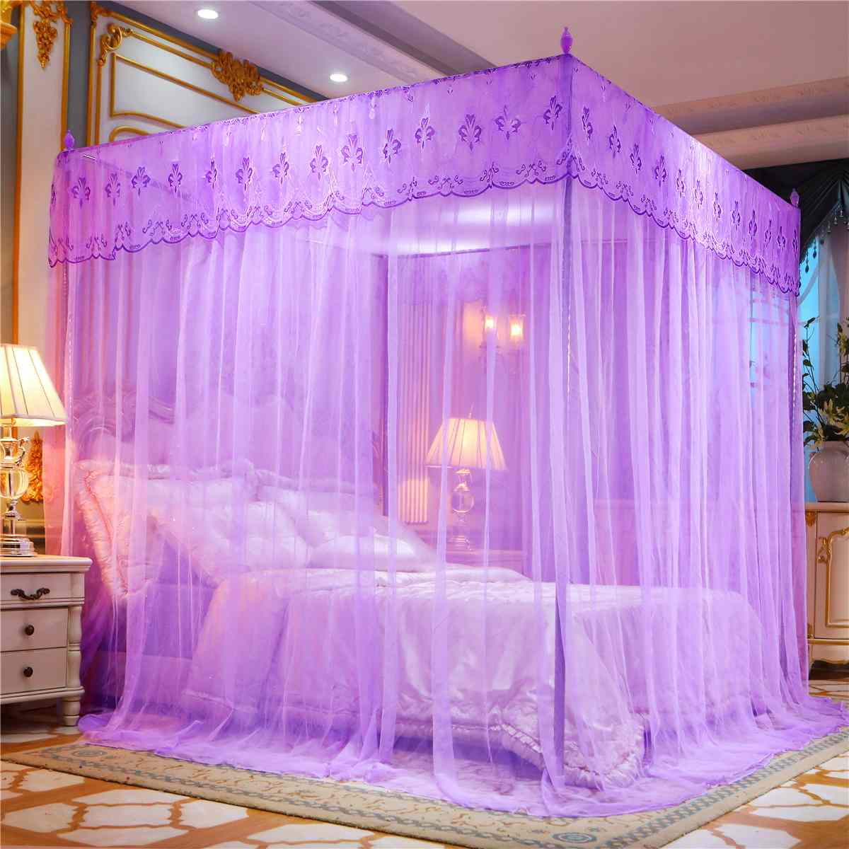 Mosquito Netting Four Corner Canopy Double Bed Mosquito