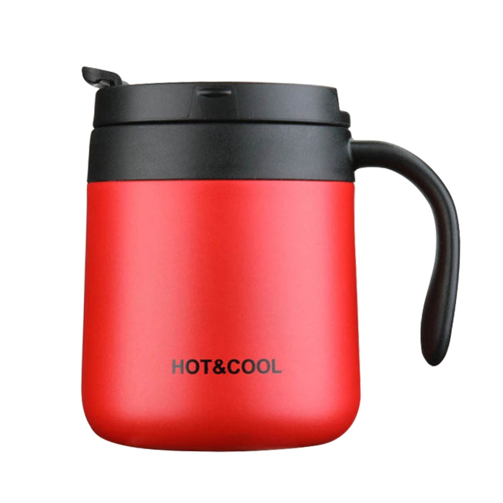 350/500ml Stainless Steel Vacuum Mug/Cup with Handle & Lid