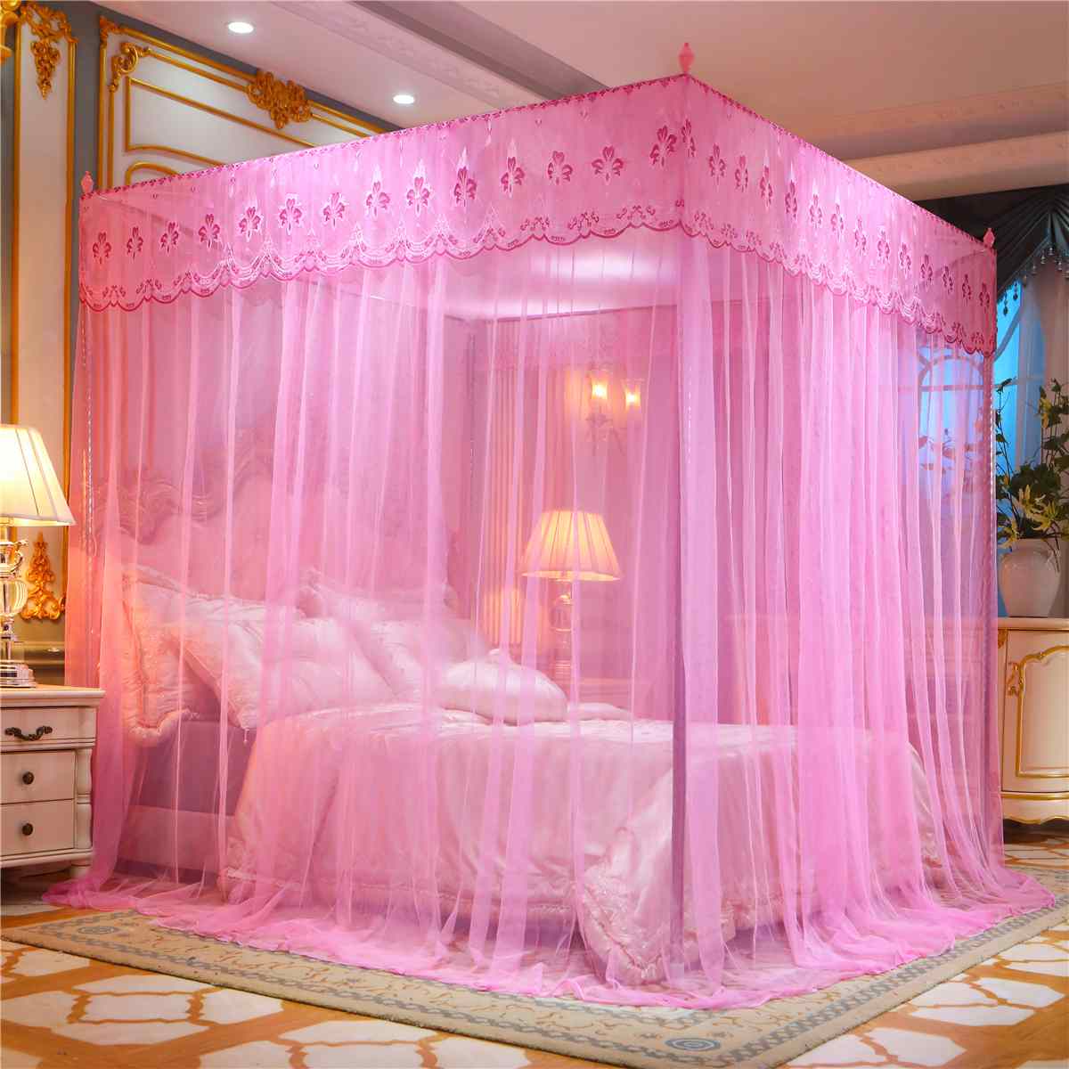 Mosquito Netting Four Corner Canopy Double Bed Mosquito