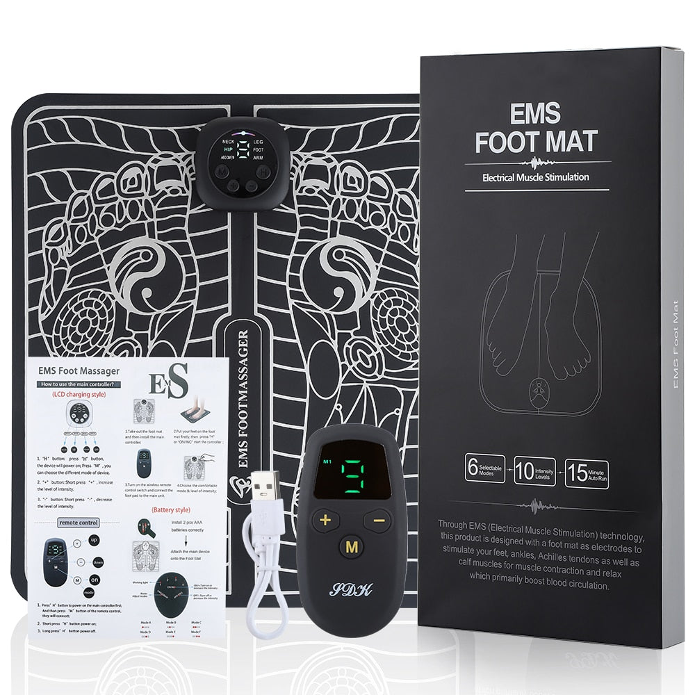 Electric EMS Foot Massager Pad Feet Muscle Stimulator Foot Massage Mat Improve Blood Circulation Relieve Ache Pain Health Care