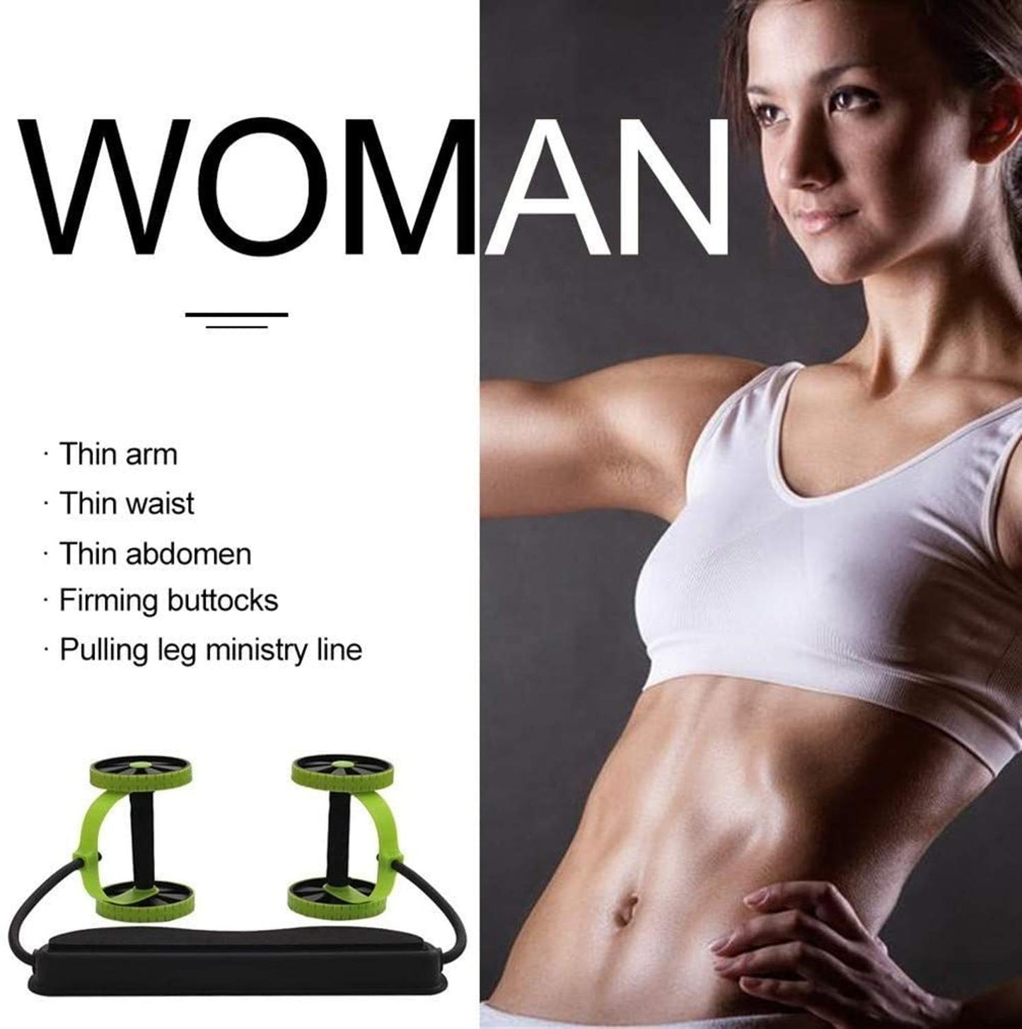 Fitness Abdominal Wheels Roller Stretch Elastic Abdominal Resistance Pull Rope for Abdominal Muscle Trainer Exercise