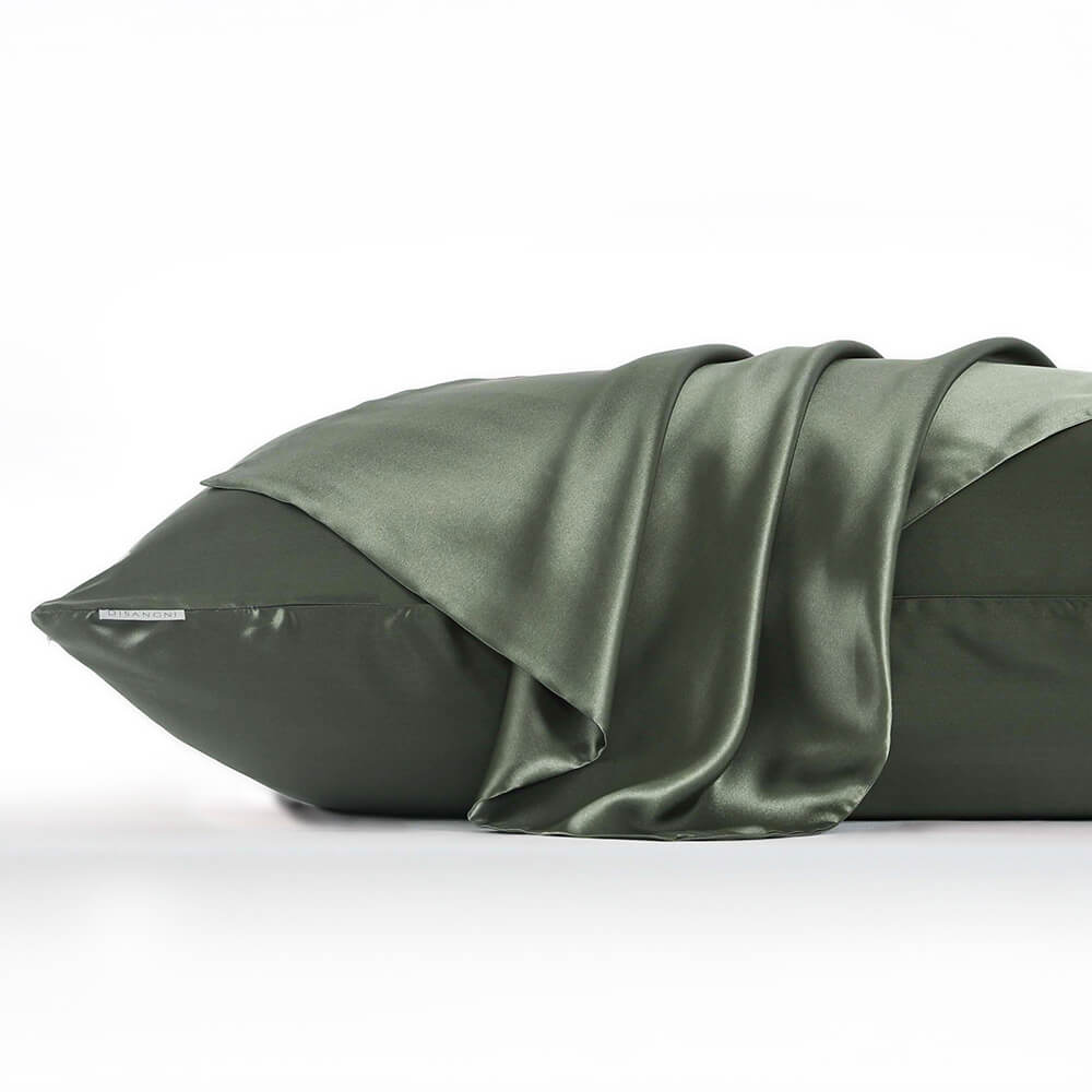 DISANGNI 22 Momme 100% mulberry silk pillowcase, non-toxic dyes, for hair and skin, double-sided silk zipper type, 1pc