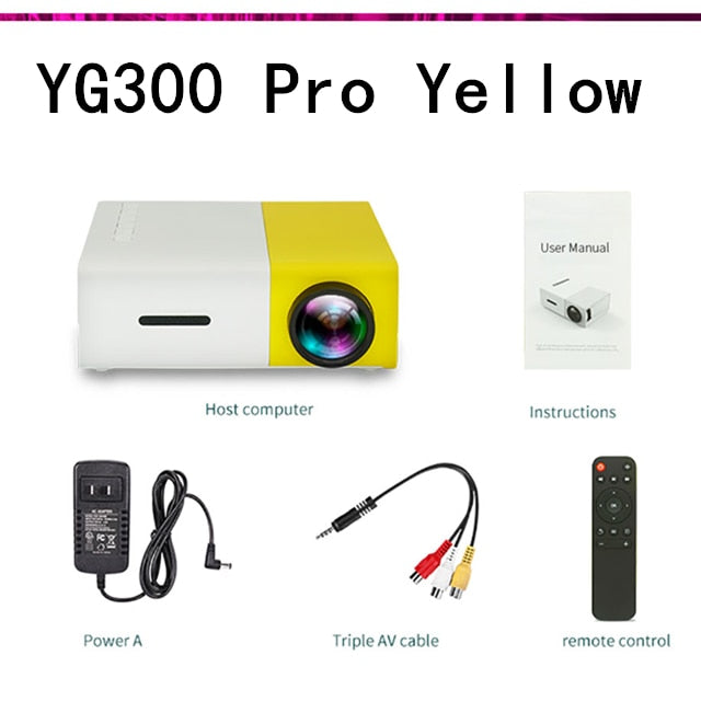 LEJIADA YG300 Pro LED Mini Protable 800 Lumens Support 1080P Full HD Playback HDMI USB Home Theater Movies Projector
