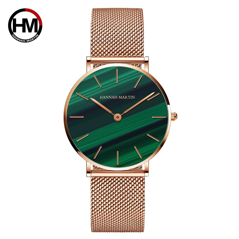 Women Stainless Steel Rose Gold Mesh Unique Simple Casual Quartz Waterproof Wristwatches Hot Sale