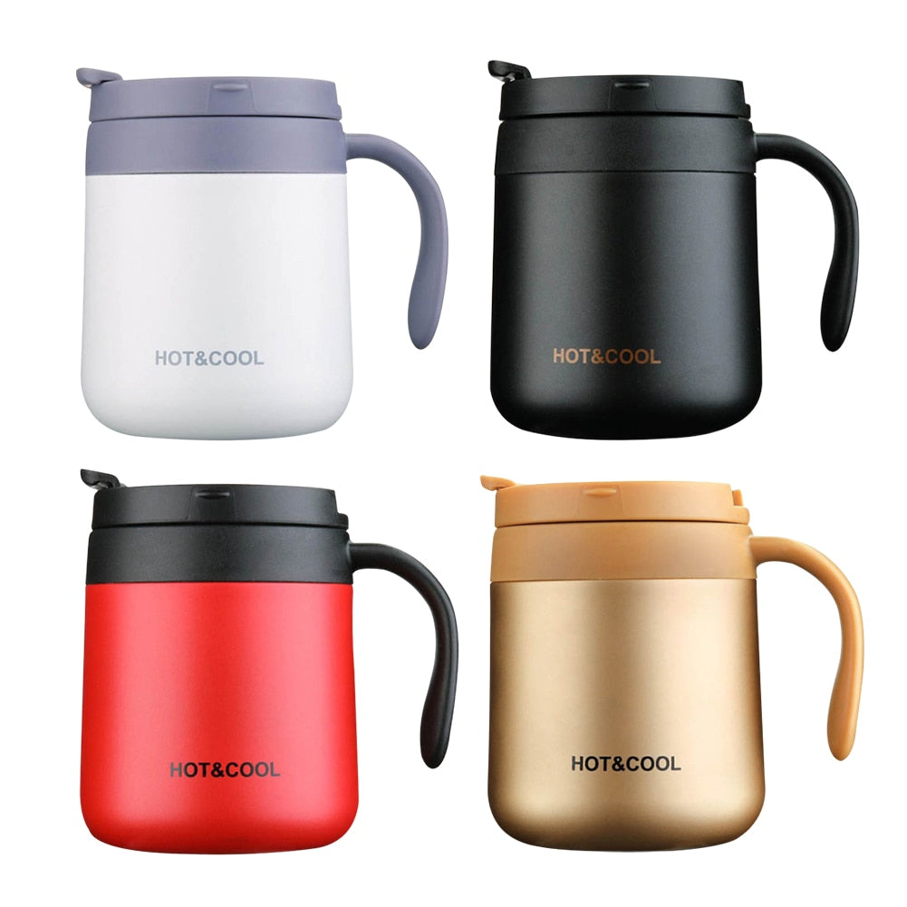 350/500ml Stainless Steel Vacuum Mug/Cup with Handle & Lid