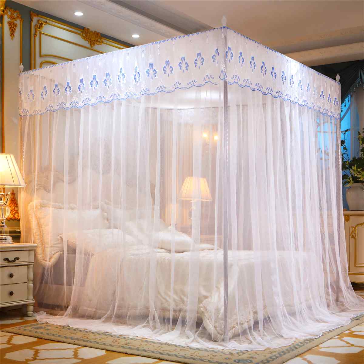 Mosquito Netting Four Corner Canopy Double Bed Mosquito