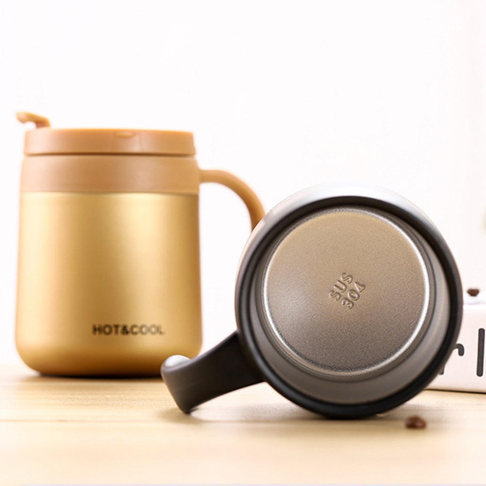 350/500ml Stainless Steel Vacuum Mug/Cup with Handle & Lid
