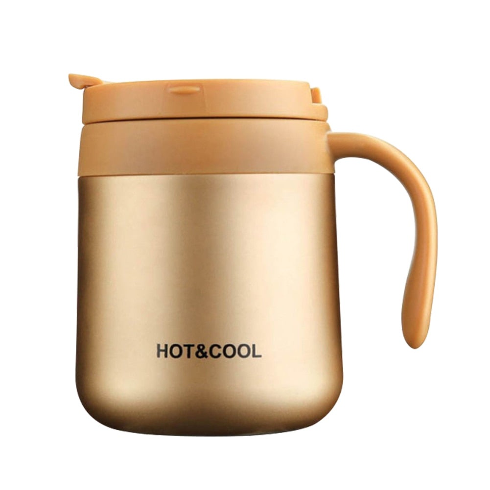 350/500ml Stainless Steel Vacuum Mug/Cup with Handle & Lid