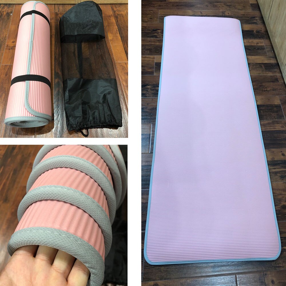10MM 15MM Yoga Mat NRB Non-slip Mats For Fitness Extra Thick Pilates Gym Exercise Pads Carpet Mat with Edge Binding Yoga Pad XA146+A