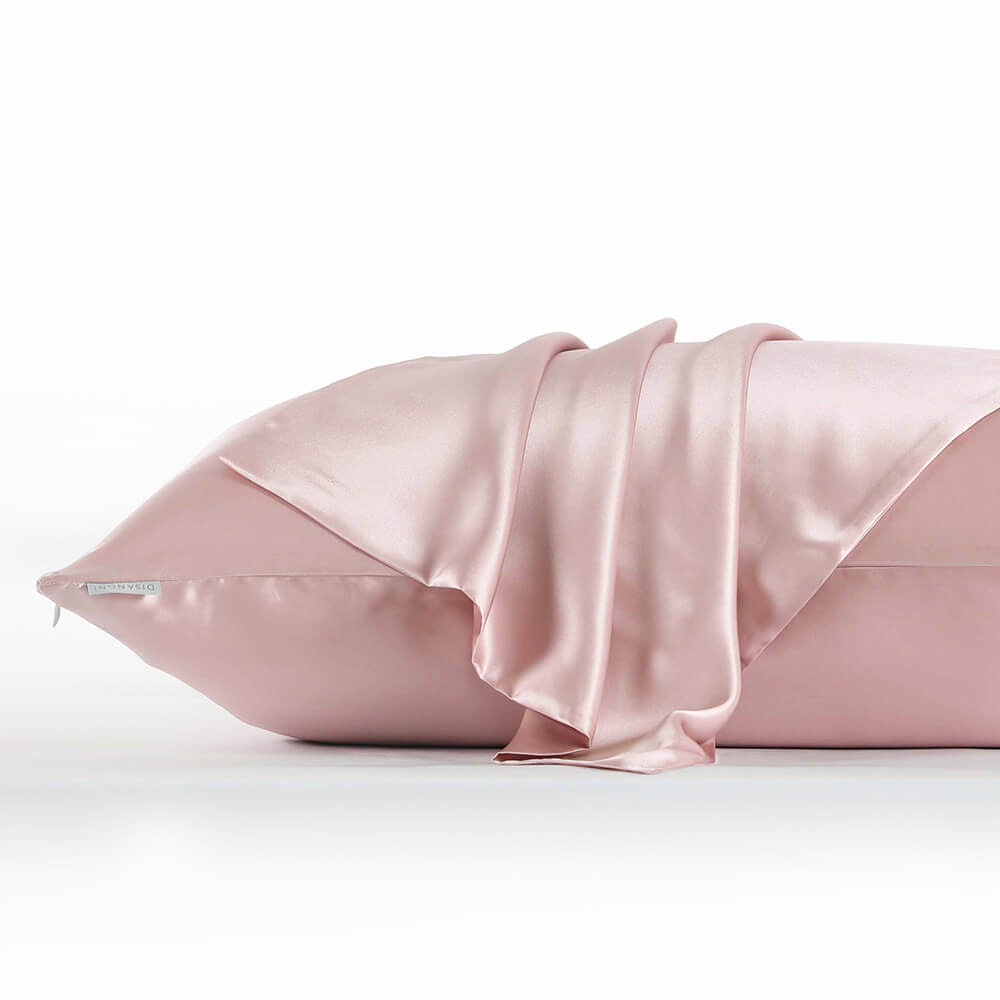 DISANGNI 22 Momme 100% mulberry silk pillowcase, non-toxic dyes, for hair and skin, double-sided silk zipper type, 1pc