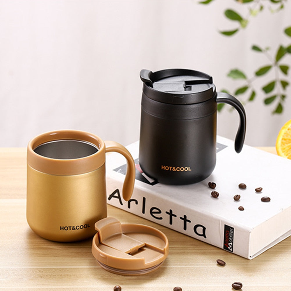350/500ml Stainless Steel Vacuum Mug/Cup with Handle & Lid