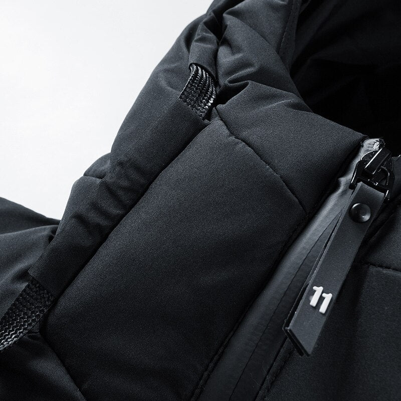 Autumn Winter Zipper Jackets Men Hooded Cotton Thick Parka
