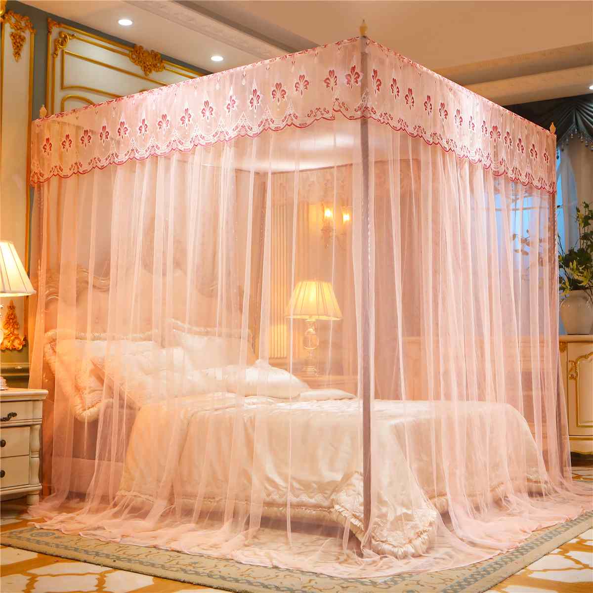 Mosquito Netting Four Corner Canopy Double Bed Mosquito