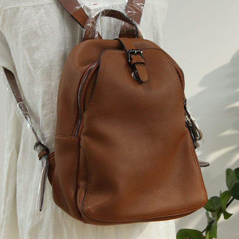 Backpack Women Genuine Leather Travel Shoulder Bags