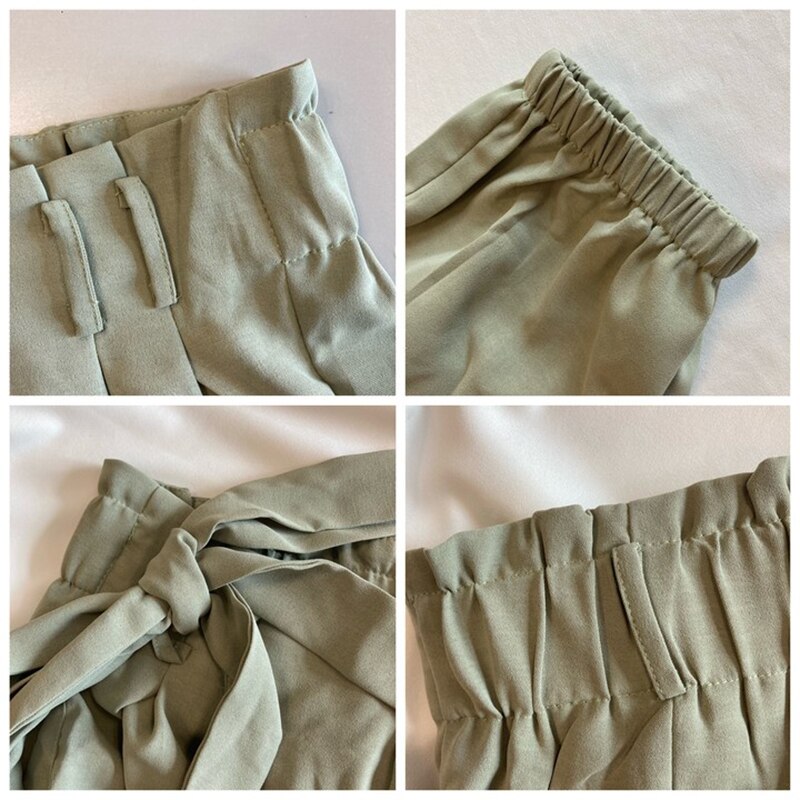 trousers High street style lace-up solid high waist casual spring summer women pants Fashion Loose long harem pants new
