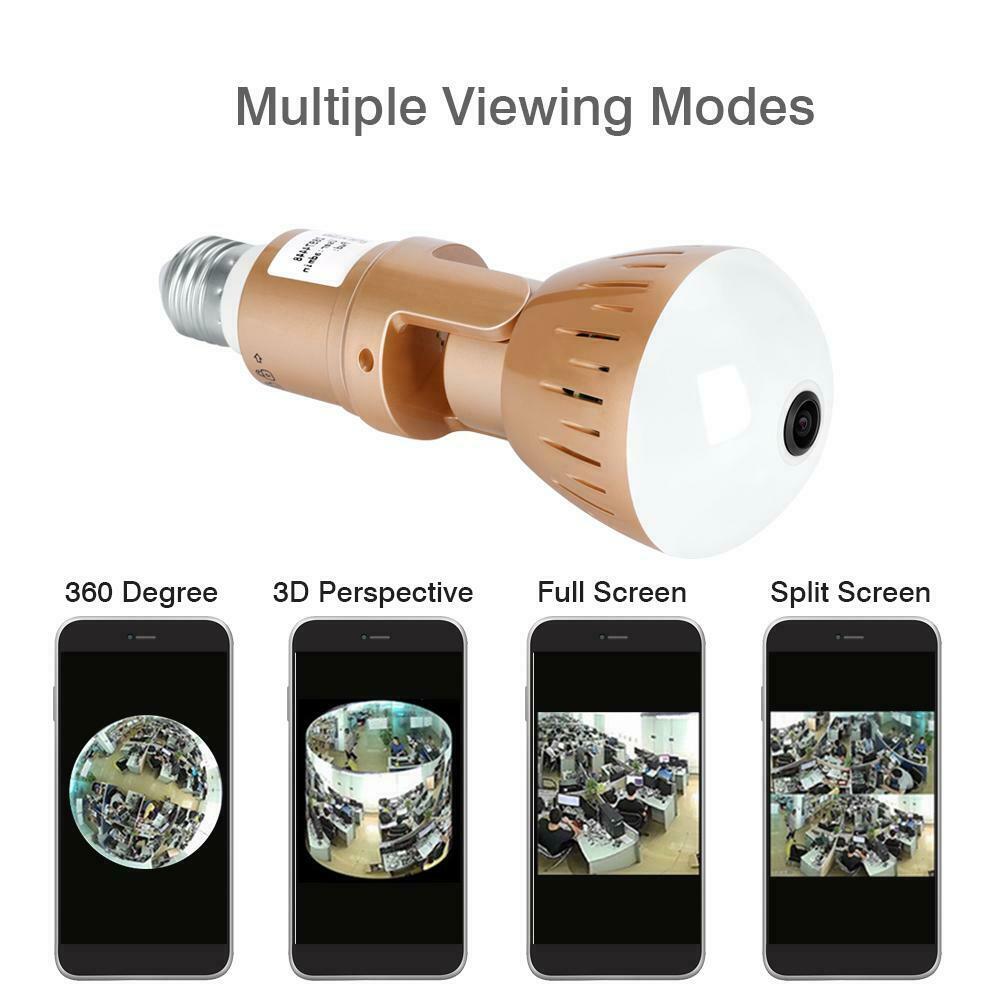 EVKVO IP Camera Bulb Lamp light Wireless 2MP HD 360 Degrees Panoramic Light Home Cctv Security Video Surveillance Wifi Camera