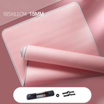 10MM 15MM Yoga Mat NRB Non-slip Mats For Fitness Extra Thick Pilates Gym Exercise Pads Carpet Mat with Edge Binding Yoga Pad XA146+A