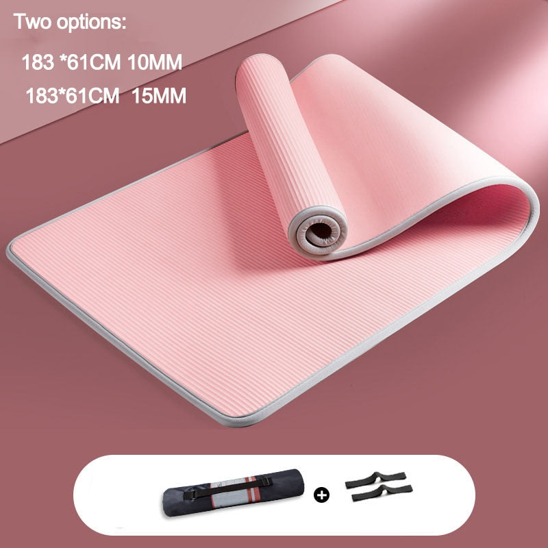 10MM 15MM Yoga Mat NRB Non-slip Mats For Fitness Extra Thick Pilates Gym Exercise Pads Carpet Mat with Edge Binding Yoga Pad XA146+A