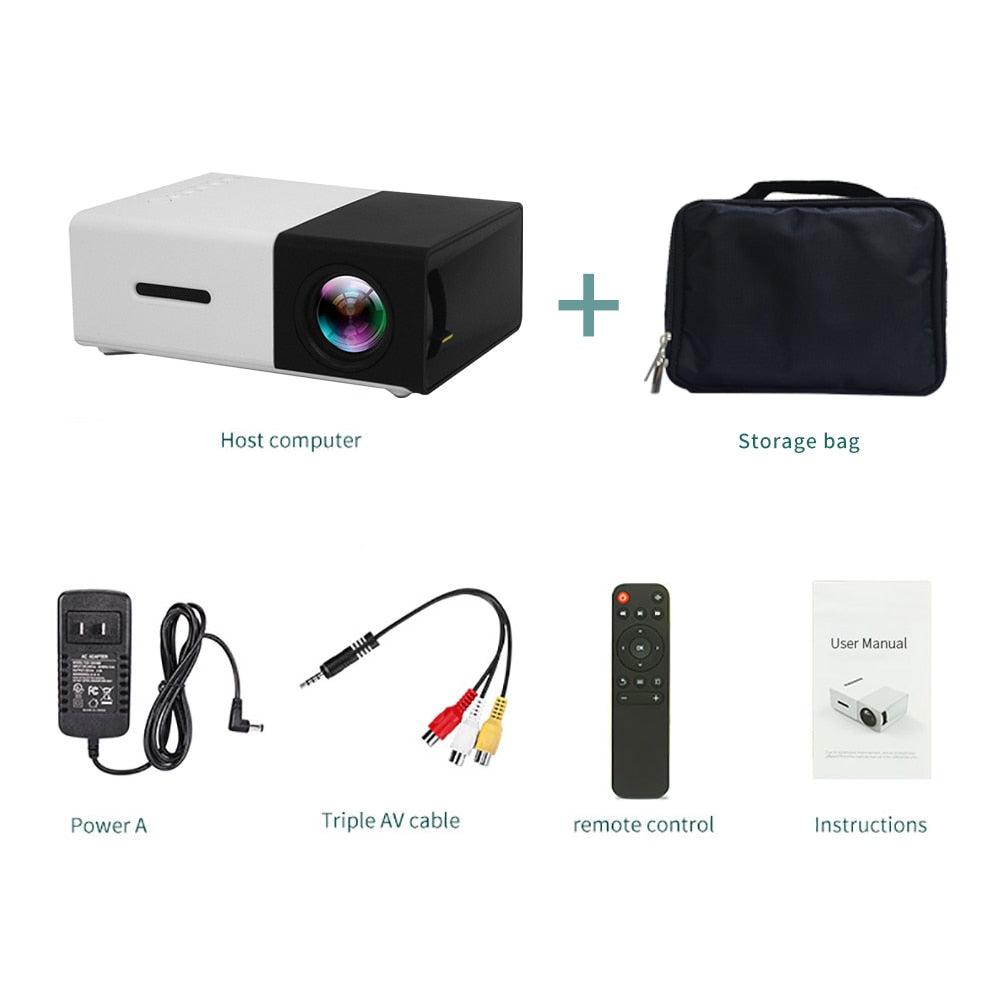 LEJIADA YG300 Pro LED Mini Protable 800 Lumens Support 1080P Full HD Playback HDMI USB Home Theater Movies Projector
