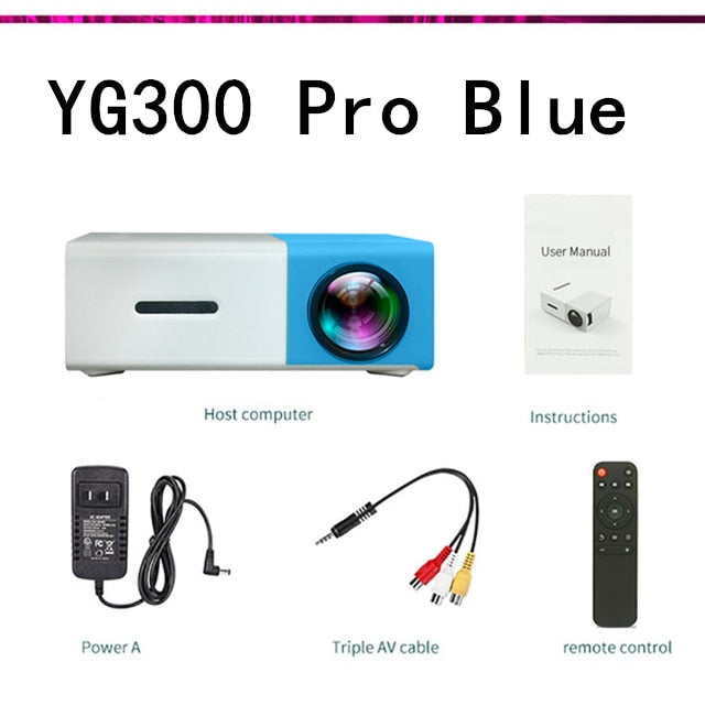LEJIADA YG300 Pro LED Mini Protable 800 Lumens Support 1080P Full HD Playback HDMI USB Home Theater Movies Projector