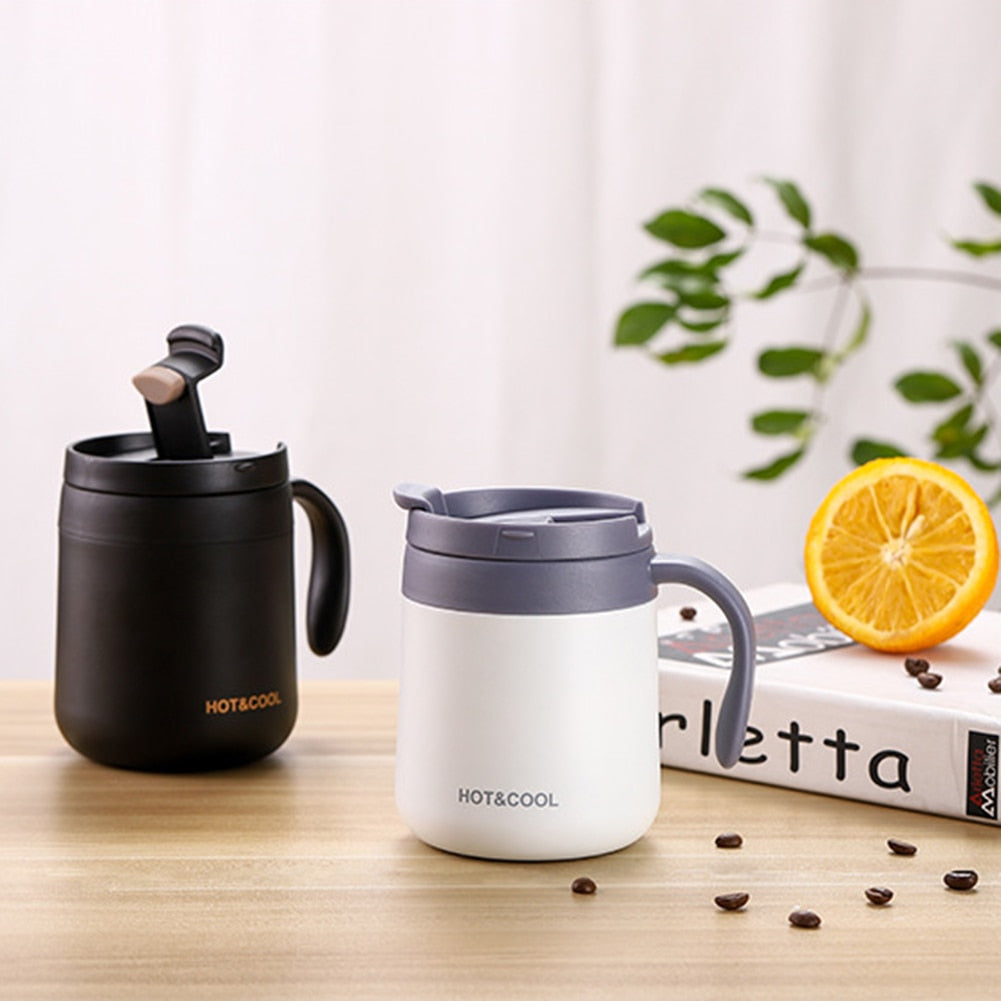 350/500ml Stainless Steel Vacuum Mug/Cup with Handle & Lid