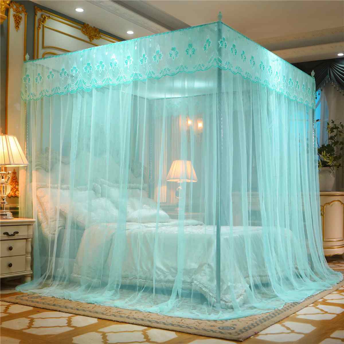 Mosquito Netting Four Corner Canopy Double Bed Mosquito