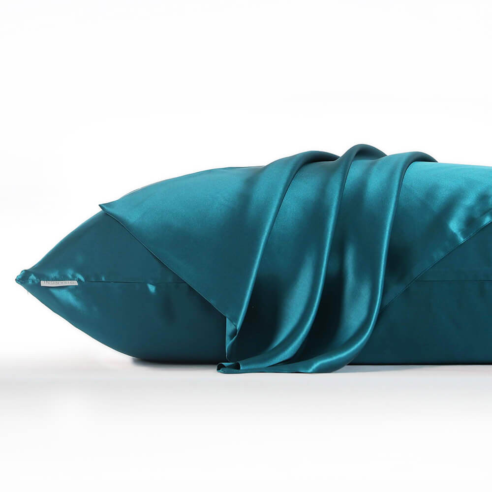 DISANGNI 22 Momme 100% mulberry silk pillowcase, non-toxic dyes, for hair and skin, double-sided silk zipper type, 1pc