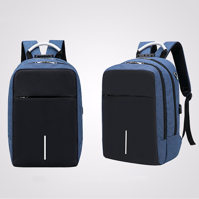 Backpack Rucksack Water Resistant with USB Port Headset Port Computer School Bag with trolley strap