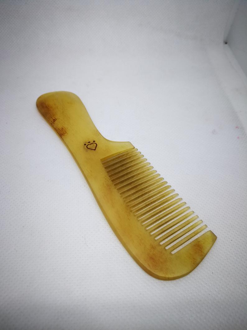 Heavenly Love Natural Yak Horn comb with handle
