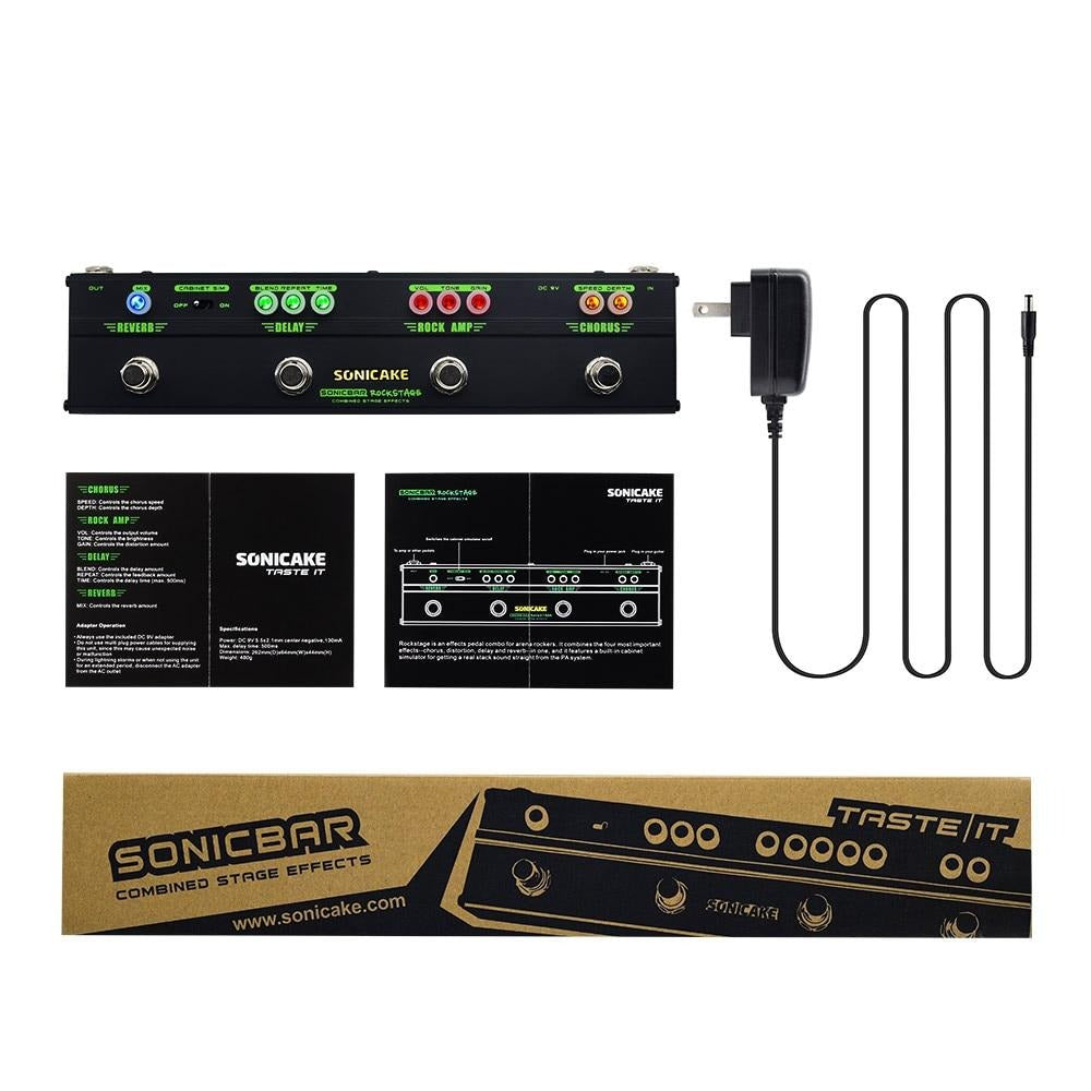Rock Stage Guitar Multi Effects Pedal Combine Model Chorus Distortion Delay Reverb QCE-10