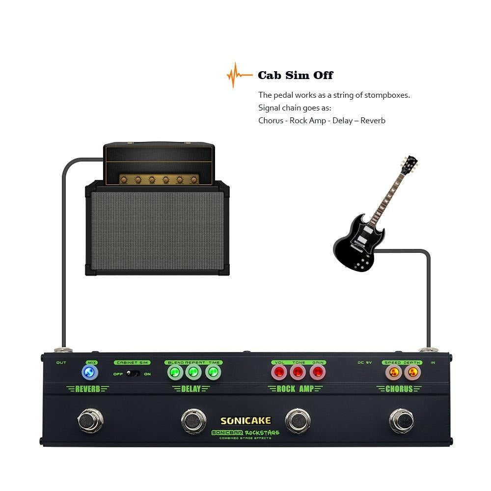 Rock Stage Guitar Multi Effects Pedal Combine Model Chorus Distortion Delay Reverb QCE-10