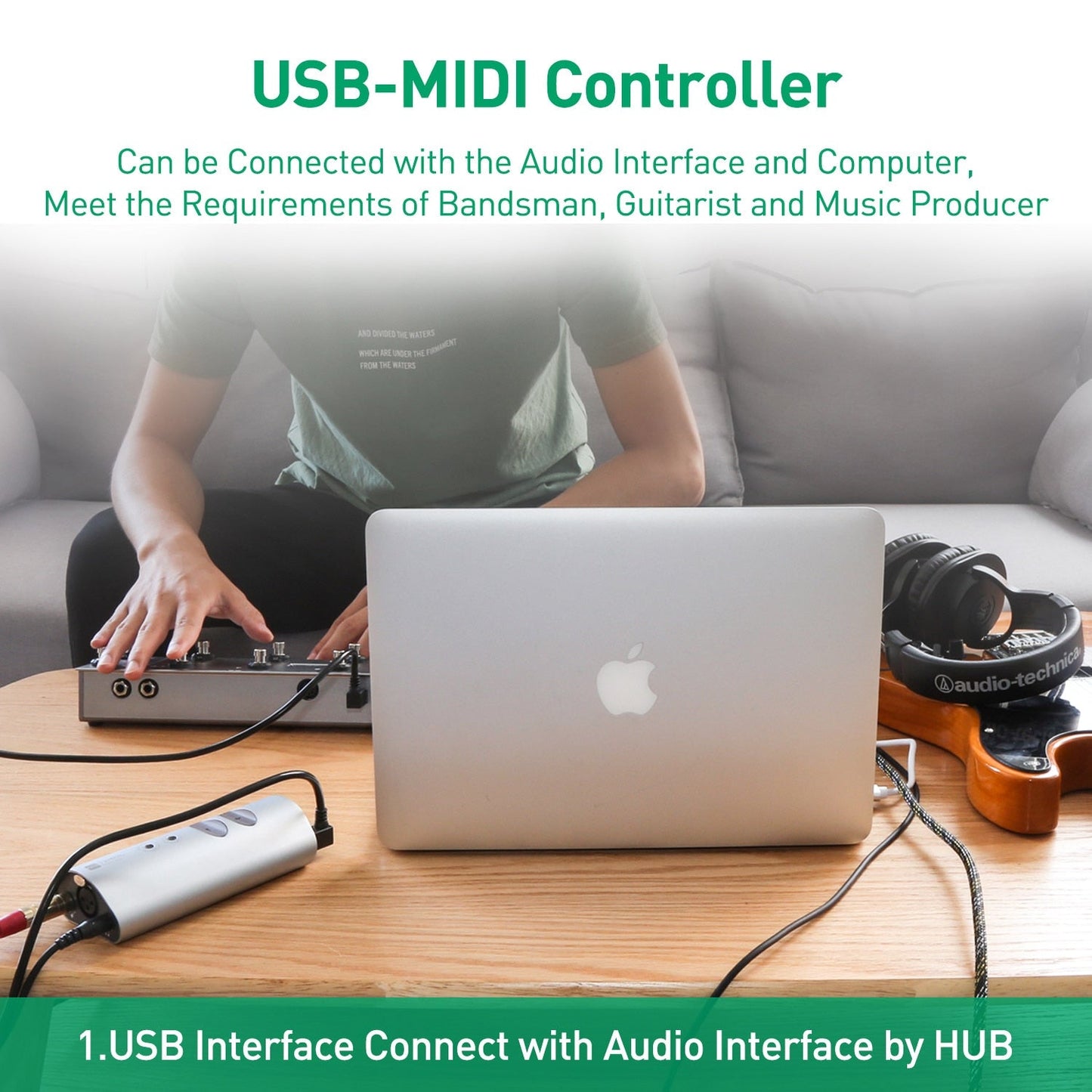 MIDI Commander Guitar Portable USB MIDI Foot Controller With 10 Foot Switches 2 Expression Pedal Jacks 8 Host Presets For Live