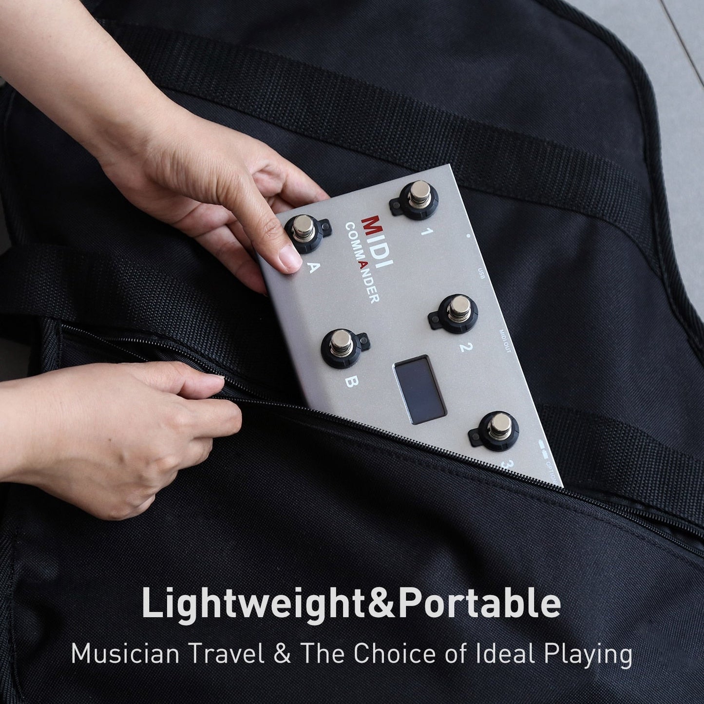 MIDI Commander Guitar Portable USB MIDI Foot Controller With 10 Foot Switches 2 Expression Pedal Jacks 8 Host Presets For Live