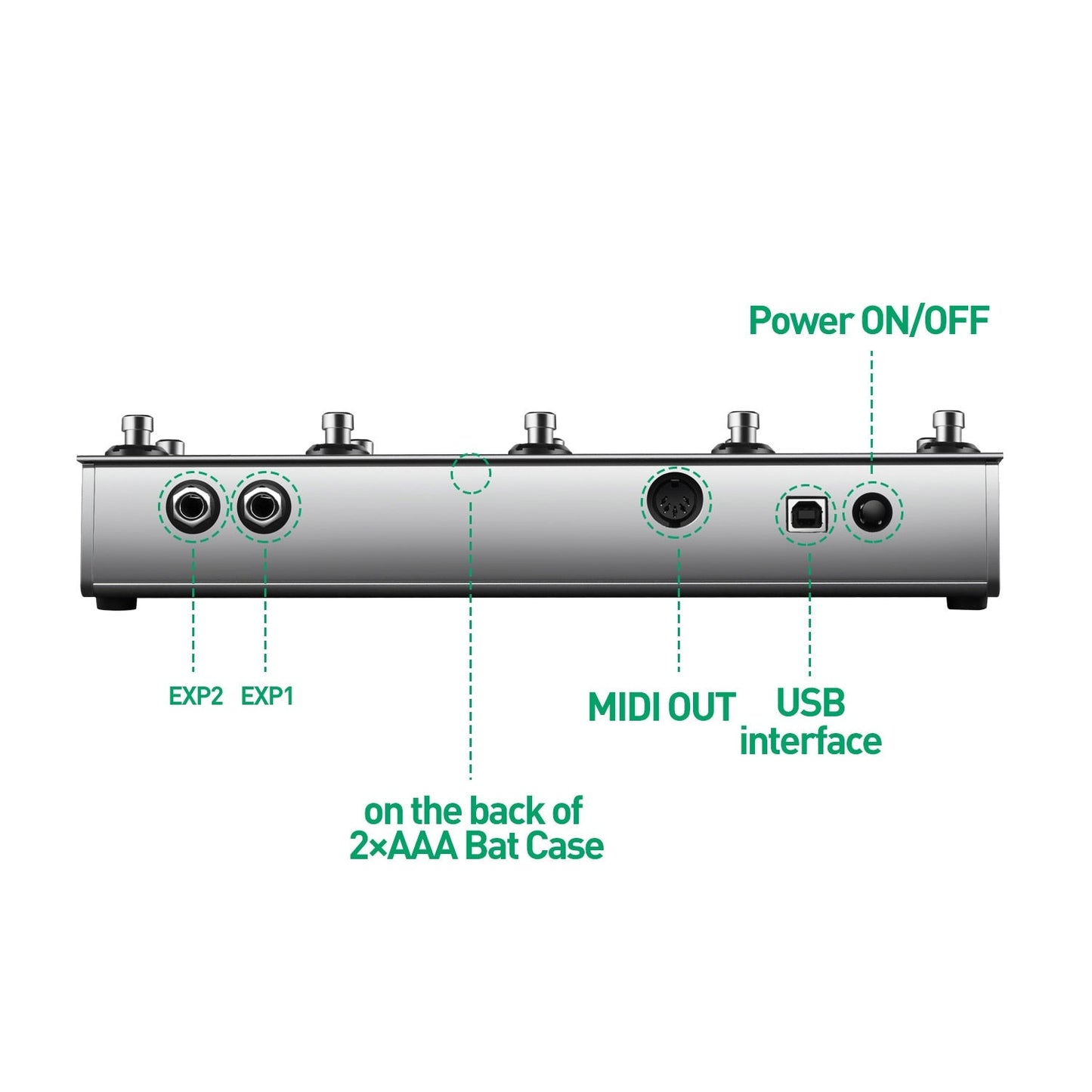 MIDI Commander Guitar Portable USB MIDI Foot Controller With 10 Foot Switches 2 Expression Pedal Jacks 8 Host Presets For Live