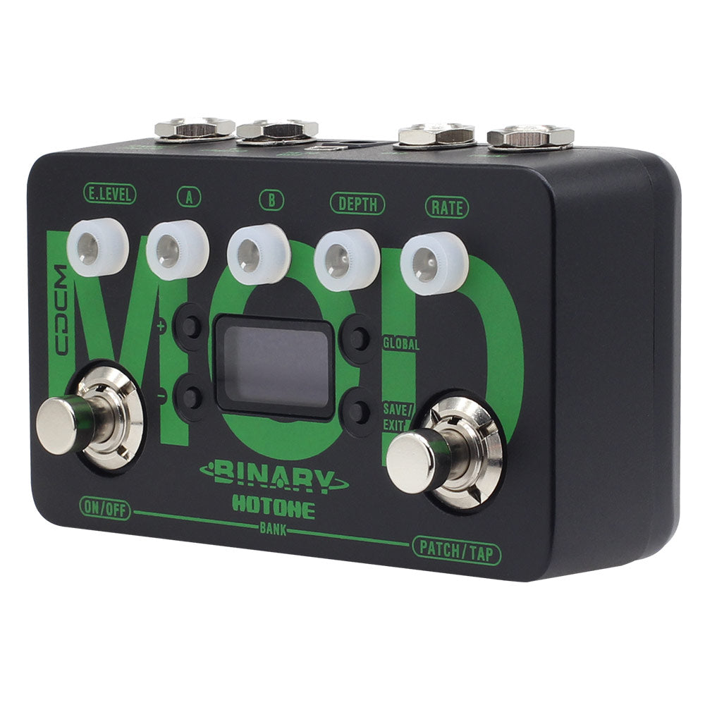 Hotone Binary Mod Multi-Mode Chorus Flanger Tremolo Phaser Rotary Vibe Wah Tap Tempo Modulation Guitar Bass Effects Pedal BME-1