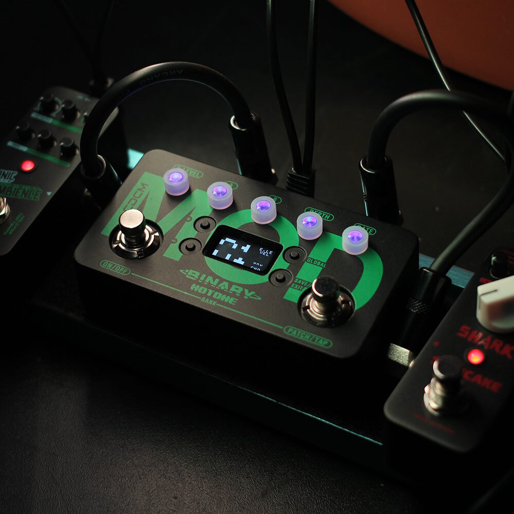Hotone Binary Mod Multi-Mode Chorus Flanger Tremolo Phaser Rotary Vibe Wah Tap Tempo Modulation Guitar Bass Effects Pedal BME-1