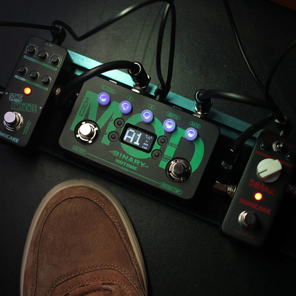 Hotone Binary Mod Multi-Mode Chorus Flanger Tremolo Phaser Rotary Vibe Wah Tap Tempo Modulation Guitar Bass Effects Pedal BME-1