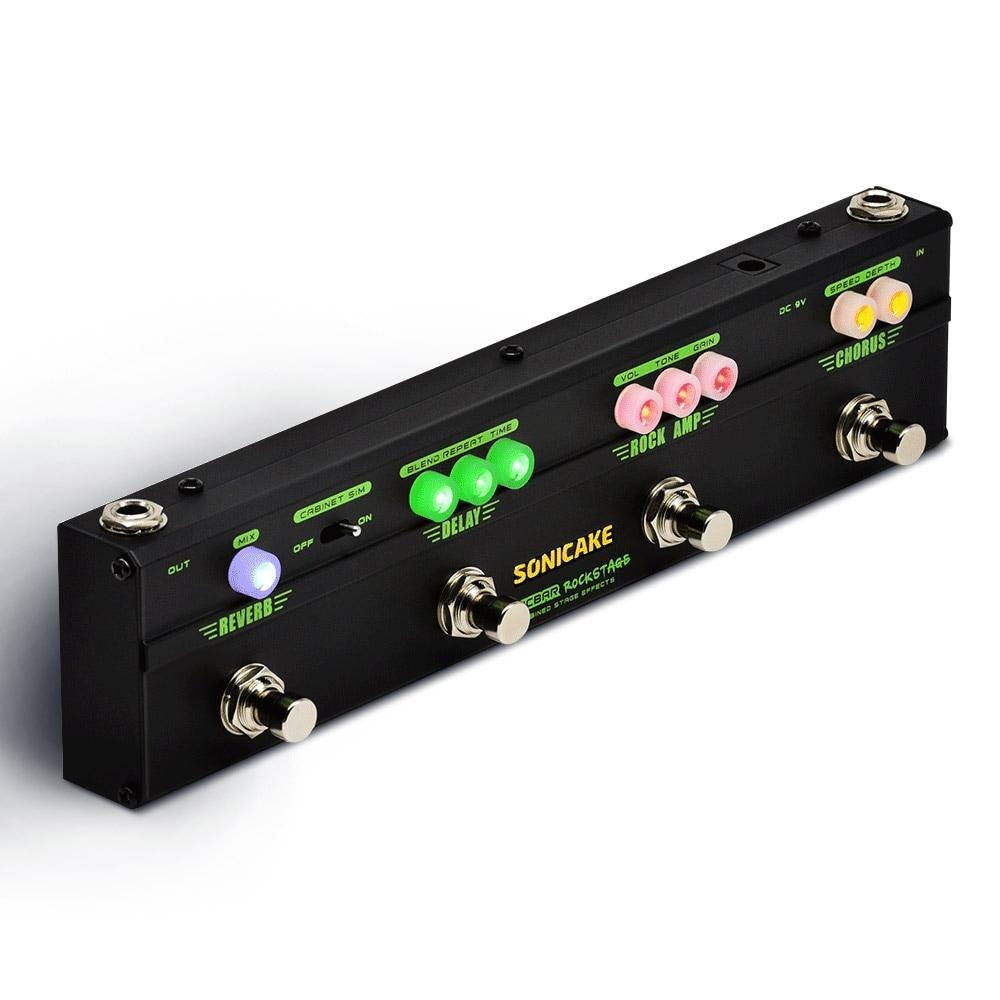 Rock Stage Guitar Multi Effects Pedal Combine Model Chorus Distortion Delay Reverb QCE-10