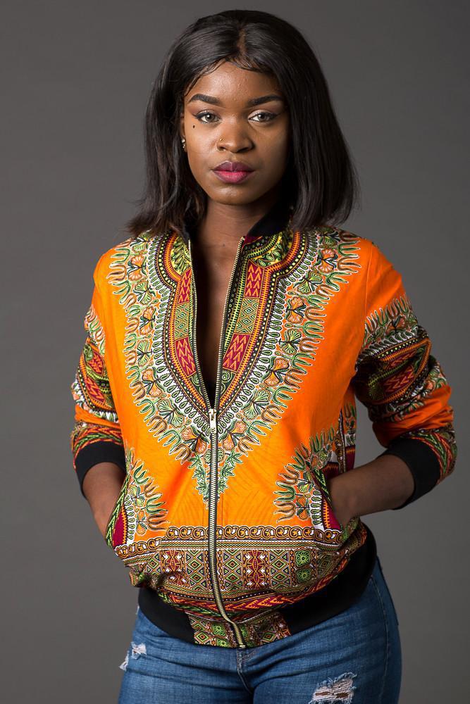 African printed short coat women