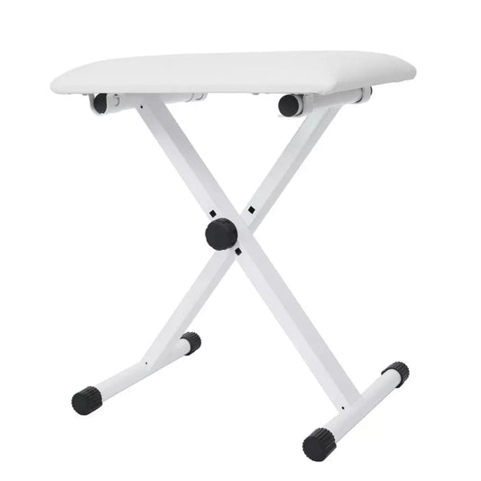 5Core Portable Piano Keyboard Music X-Style Adjustable Padded Stool Chair Seat Bench White DS 02 WH