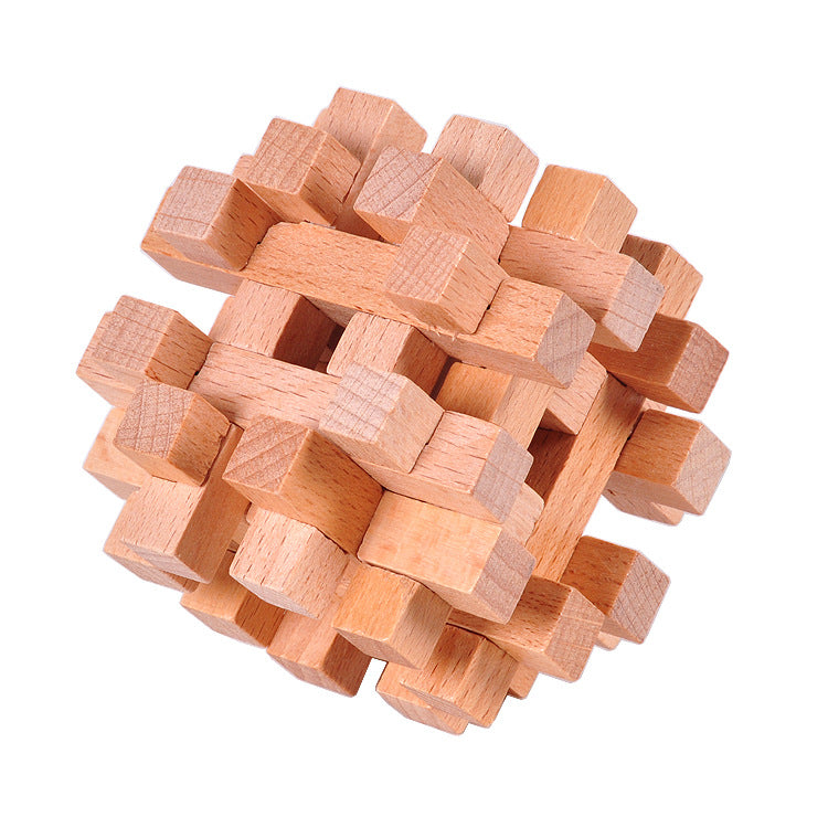 Wooden block ball assembly
