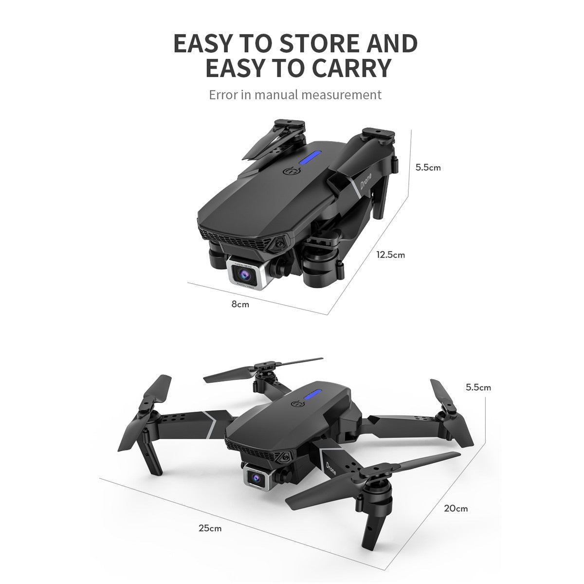LSRC Quadcopter Drone E525 HD 4K 1080P Camera And WiFi FPV HeightKeeping RC Foldable Quadcopter Drone Toy Gift