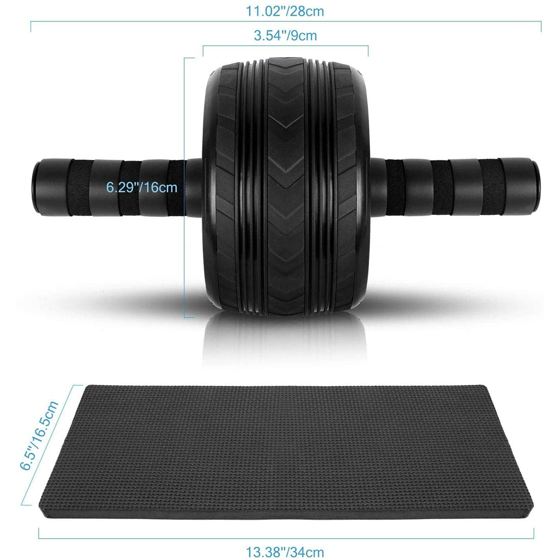 AB Roller Wheel Machine Abdominal Exercise Trainer Health and Fitness Workout Equipment for Home Gym with Mat Boxing Training