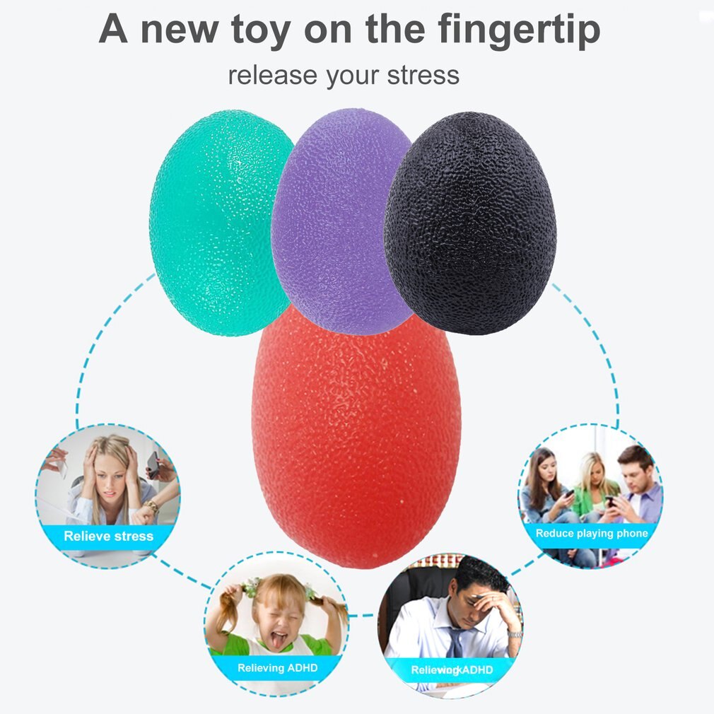 Silica Gel Hand Grip Ball Egg Men Women Gym Fitness Finger Heavy Exerciser Strength Muscle Recovery Gripper Trainer